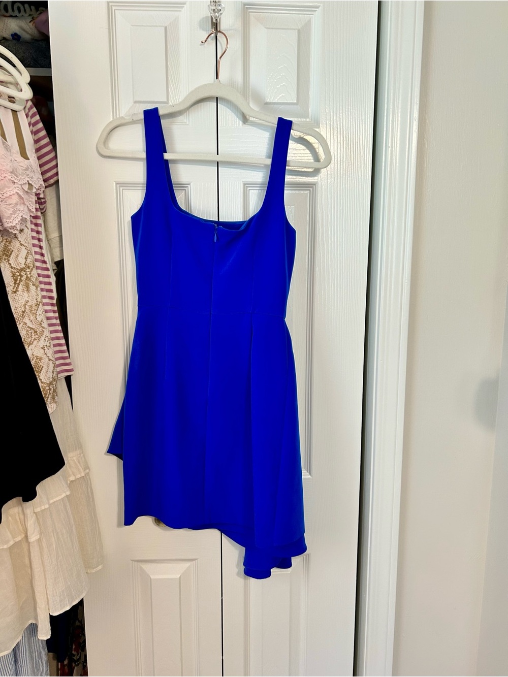 Gianni Bini Royal Blue Asymmetric Gathered Mini Dress - Picture 2 of 2